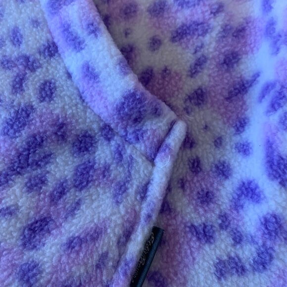 Eddie Bauer Girls Fleece Lavender Zip Up Leopard Jacket M 10-12 - Picture 6 of 8